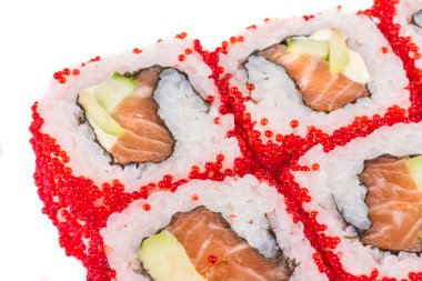 tobiko baharatlı maki sushi - sıcak rulo tobiko çeşitli tip (