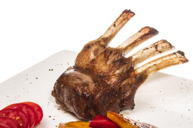 Gourmet Main Entree Course Grilled Lamb steak clipart