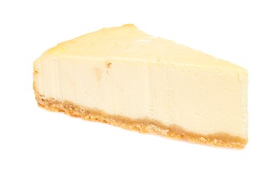 Cheesecake beyaz arkaplanda izole edildi