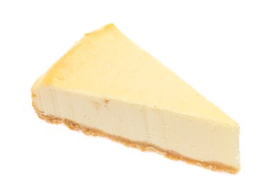 Cheesecake beyaz arkaplanda izole edildi