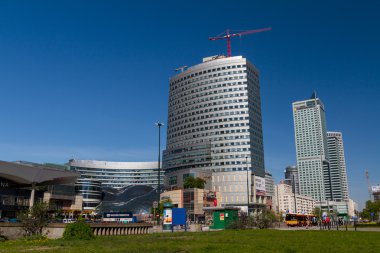 Warsaw skyline with warsaw towers clipart