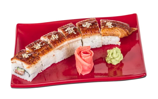 Japon mutfağının - maki rulo ile salatalık, krem c — Stok fotoğraf