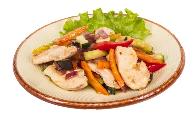 Grilled vegetables and chicken fillet — Stock Photo, Image