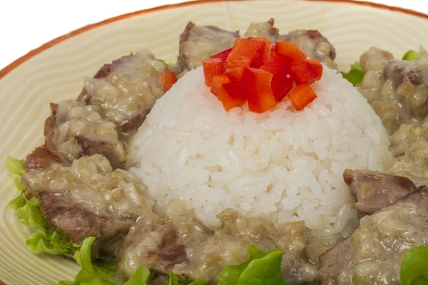 Ρύζι και χοιρινό ιαπωνικό στυλ — Φωτογραφία Αρχείου