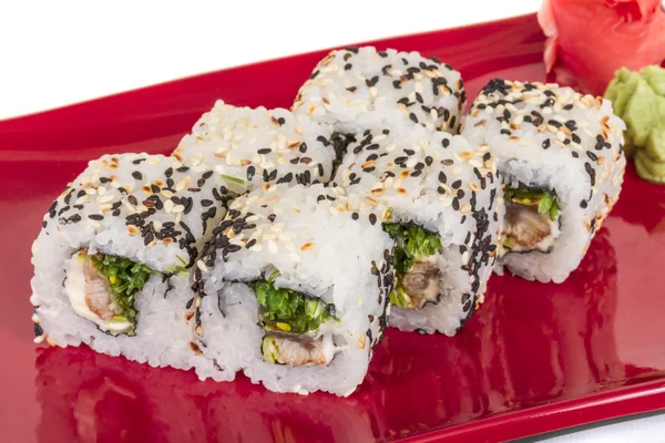 Japanese traditional Cuisine - Maki Roll with Nori , Cream Chees — Stock Photo, Image