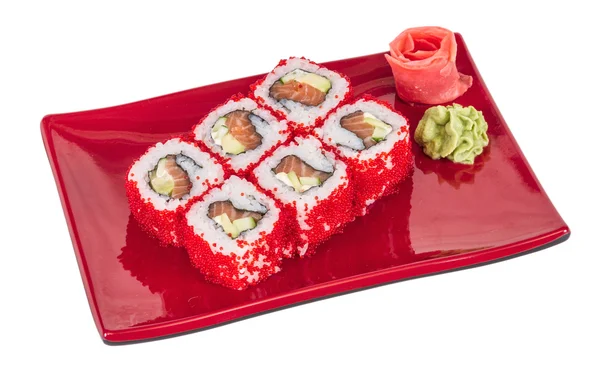 Sushi maki pikantny "Tobiko" - gorąco rolki z różnego rodzaju "Tobiko" ( — Zdjęcie stockowe