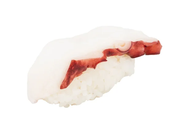 Sushi japonés con pulpo de carne sobre fondo blanco — Foto de Stock