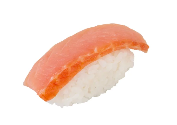 白色背景的三文鱼寿司 — 图库照片