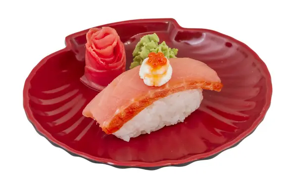 Sushi de salmón con fondo blanco —  Fotos de Stock