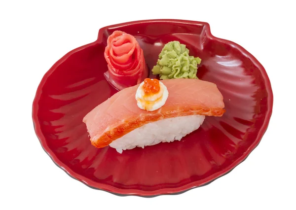 Sushi de salmón con fondo blanco — Foto de Stock