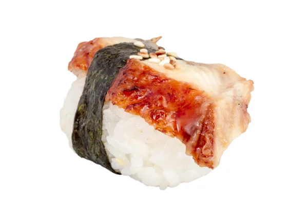 Angolna sushi. elszigetelt, felett fehér. — Stock Fotó