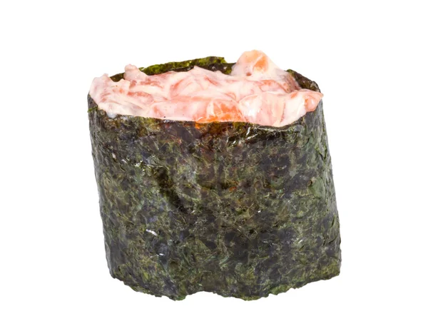 Sushi con salmone su fondo bianco isolato — Foto Stock
