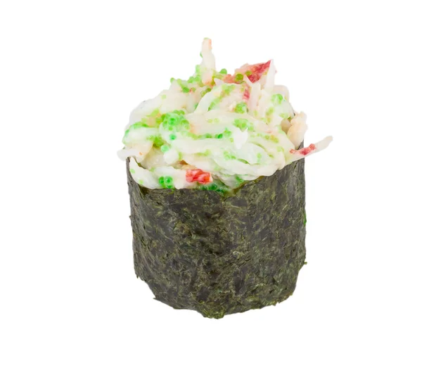 白い b 分離したカニ エビのソース掛けスライスと寿司可児 — ストック写真