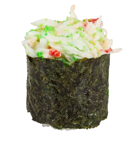 Sushi kani z plastrami sauced krab krewetki na białym tle biały b — Zdjęcie stockowe