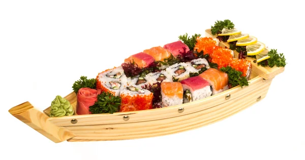 stock image Set of sushi and rolls