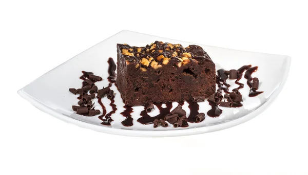 蛋糕松露黑巧克力酱 — 图库照片