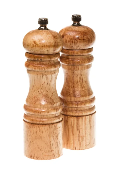 Salt and pepper shakers isolated on the white background — Stock Photo, Image