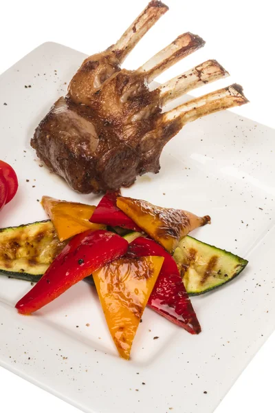 Gourmet Main Entree Course Grilled Lamb стейк — стоковое фото