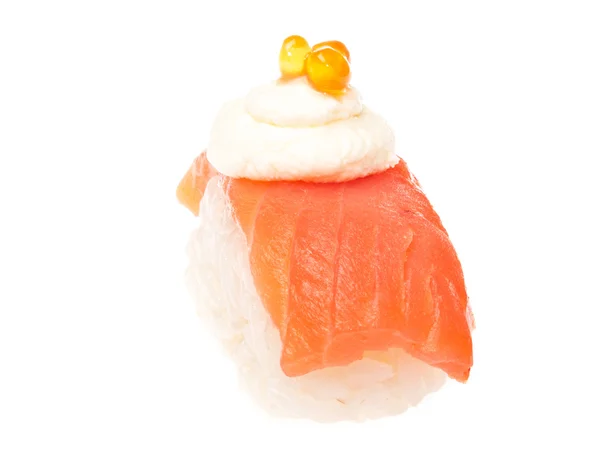 Sushi de salmão em um fundo branco — Fotografia de Stock