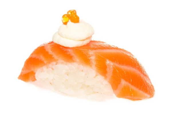Sushi au saumon sur fond blanc — Photo