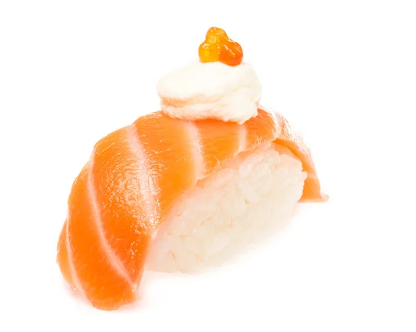 白底鲑鱼寿司 — 图库照片