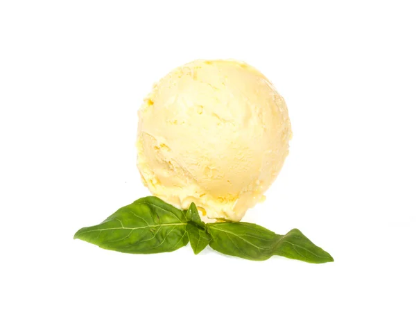 Scoop of lemon ice cream — Stock Photo, Image