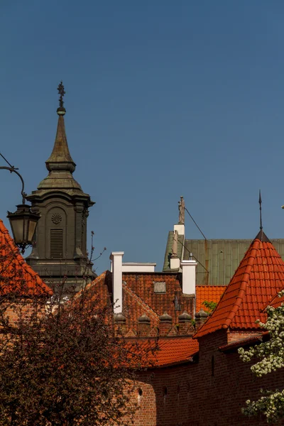 Sights of Poland. Warsaw Old Town with Renaissance Barbican — Stock Photo, Image