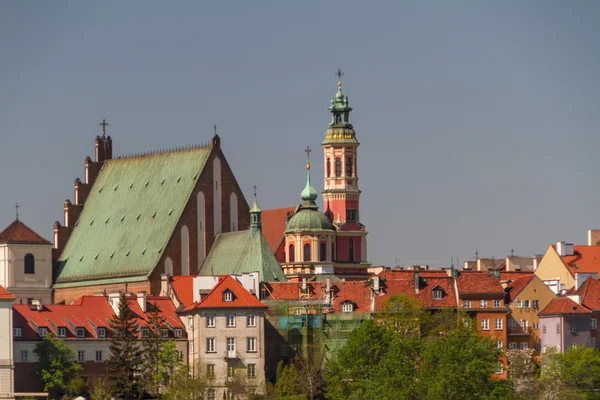 华沙，波兰。旧镇-著名的皇家城堡。教科文组织世界她 — 图库照片