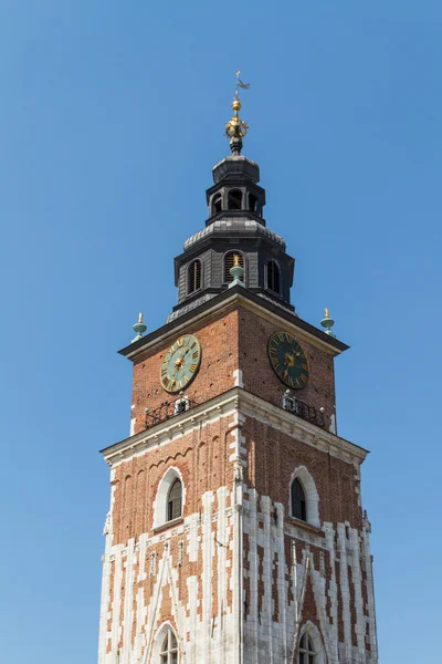 Torre del municipio sulla piazza principale di Cracovia — Foto Stock