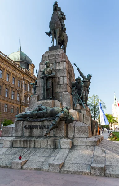 Slaget vid grunwald monument i gamla stan i krakow — Stockfoto