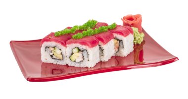 Maki sushi - rulo Yengeç, avokado, salatalık içinde yaptı. taze