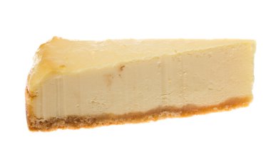 Cheesecake beyaz arkaplanda izole edildi