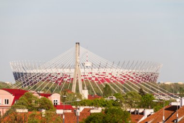 Varşova - 25 Nisan: Yeni açık Ulusal Stadyumu Varşova 25 Nisan