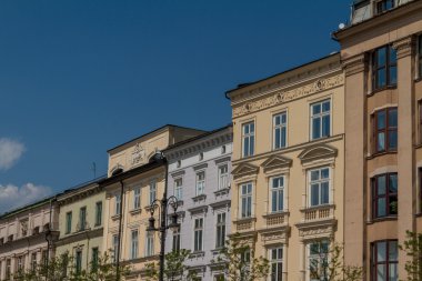 krakow, Polonya eski kasaba evi güzel cephe