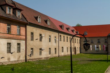 krakow, Polonya eski kasaba evi güzel cephe