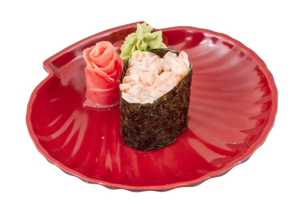 Sushi au saumon sur fond blanc isolé — Photo