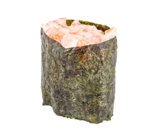 Sushi com salmão sobre fundo branco isolado — Fotografia de Stock
