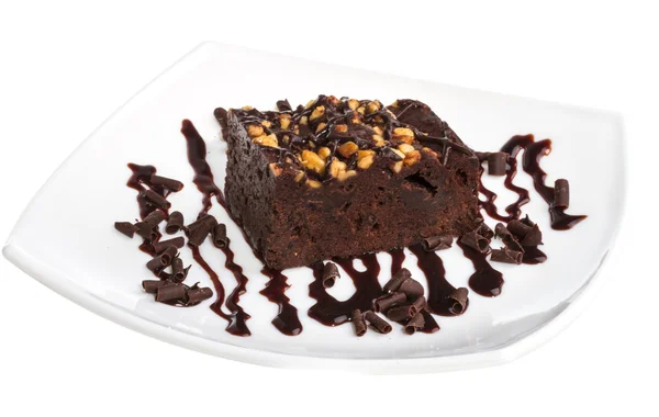 Tartufo di torta con salsa al cioccolato nero — Foto Stock