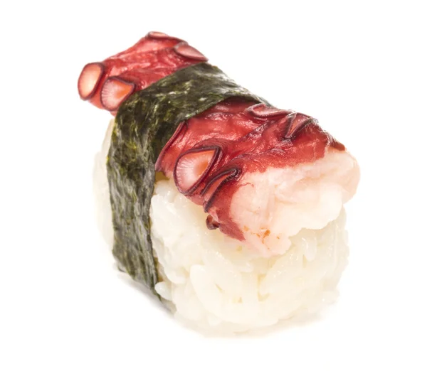 Japanese sushi with meat octopus on a white background — Stock Photo, Image