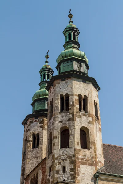 Romański kościół św Andrzeja wieża w Krakowie zbudowany między 107 — Zdjęcie stockowe