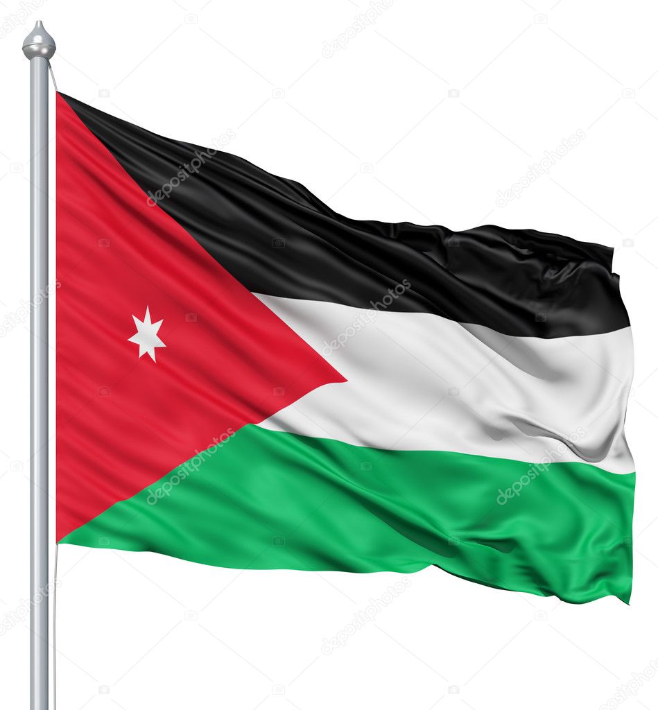 Waving Flag Of Jordan — Stock Photo © Fckncg 11030841