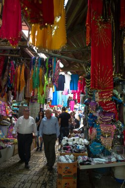 East market in Old city of Akko, Israel clipart