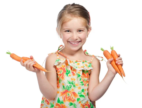 Meisje met de wortel — Stockfoto