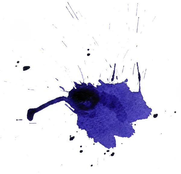 青の水彩画のドロップ — ストック写真