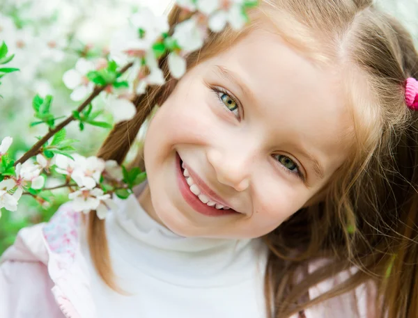 부시 대통령은 꽃과 어린 소녀 — 스톡 사진