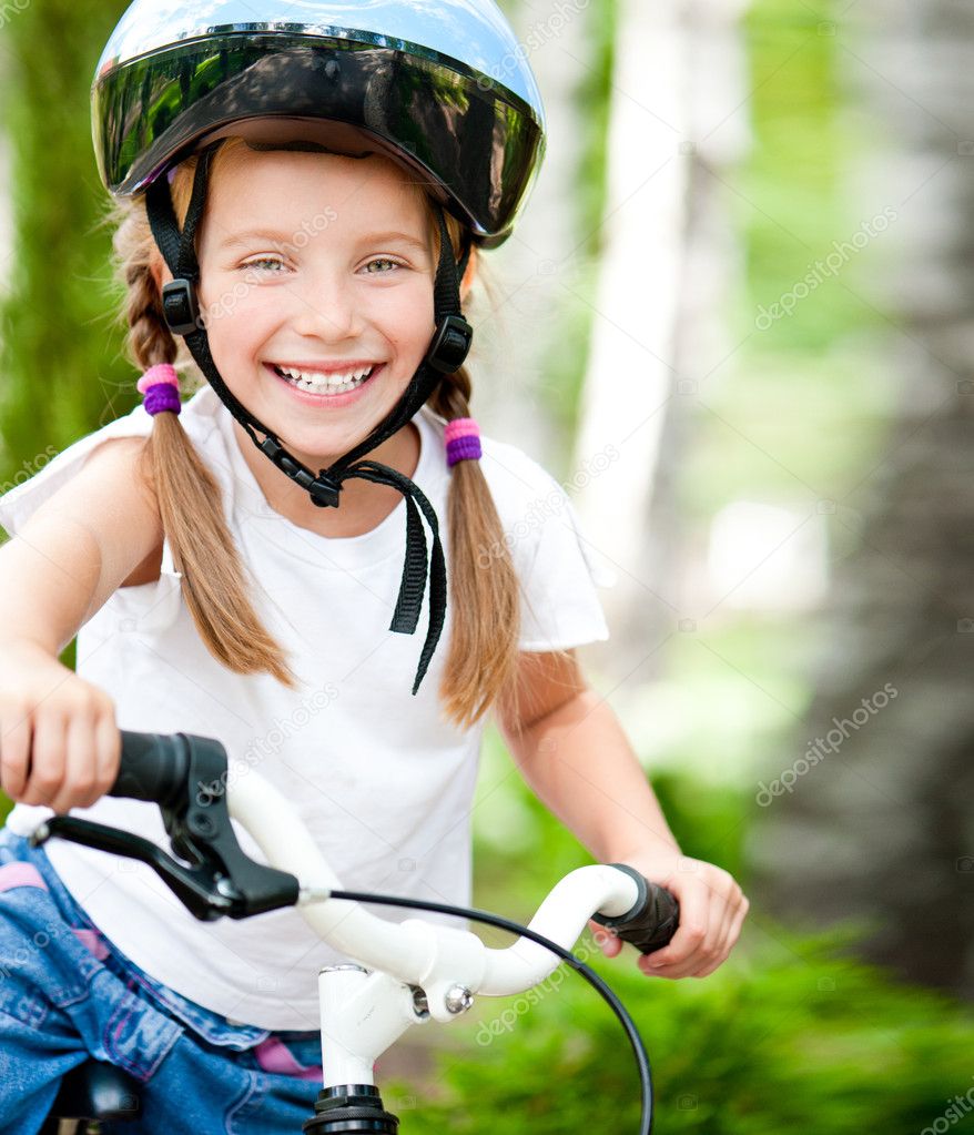 Girl with bicycle