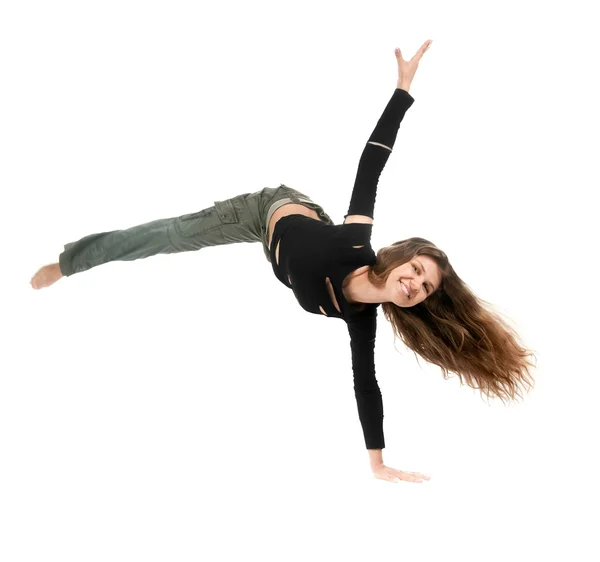 Junge Frau tanzt — Stockfoto