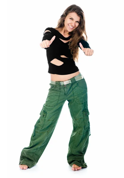 Mladá žena tanec — Stock fotografie