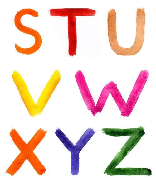 Akvarell alfabetet — Stockfoto