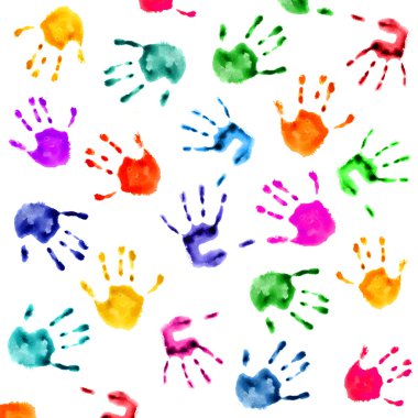 Hand prints background clipart